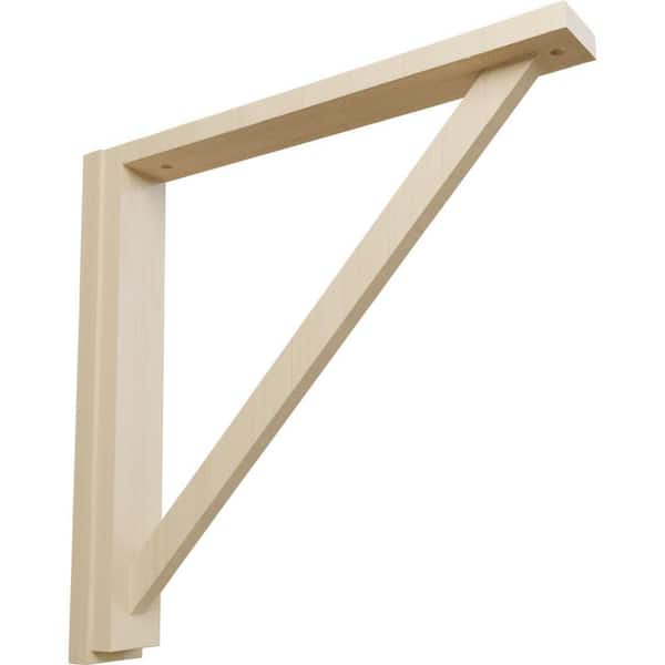 Ekena Millwork 2-1/2 in. x 17-3/4 in. x 17-1/4 in. Rubberwood Traditional Shelf Bracket