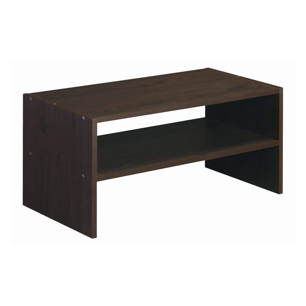 Stackable 11.61 in. H x 24.1 in. W x 11.61 in. Espresso Laminate 2-Cube Storage Organizer
