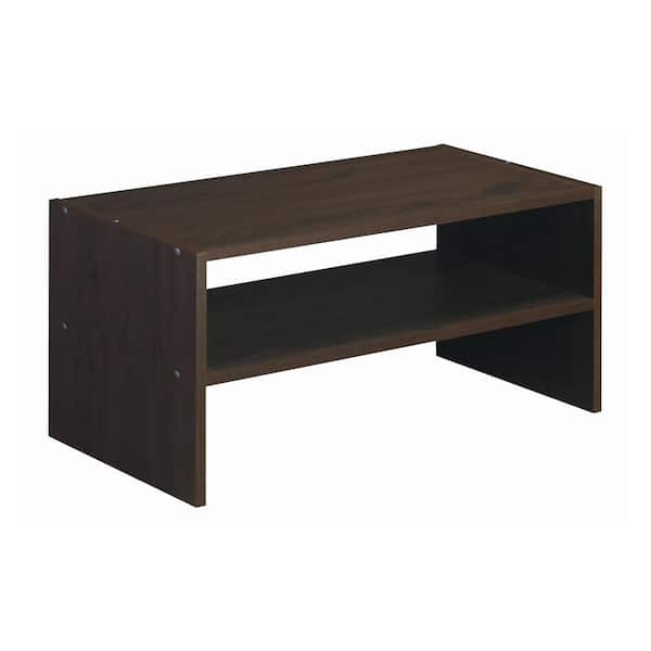 Stackable 11.61 in. H x 24.1 in. W x 11.61 in. Espresso Laminate 2-Cube Storage Organizer