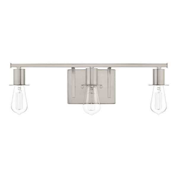 Home Decorators Collection Aldwynne 21.75 in. 3-Light Brushed Nickel Bathroom Vanity Light