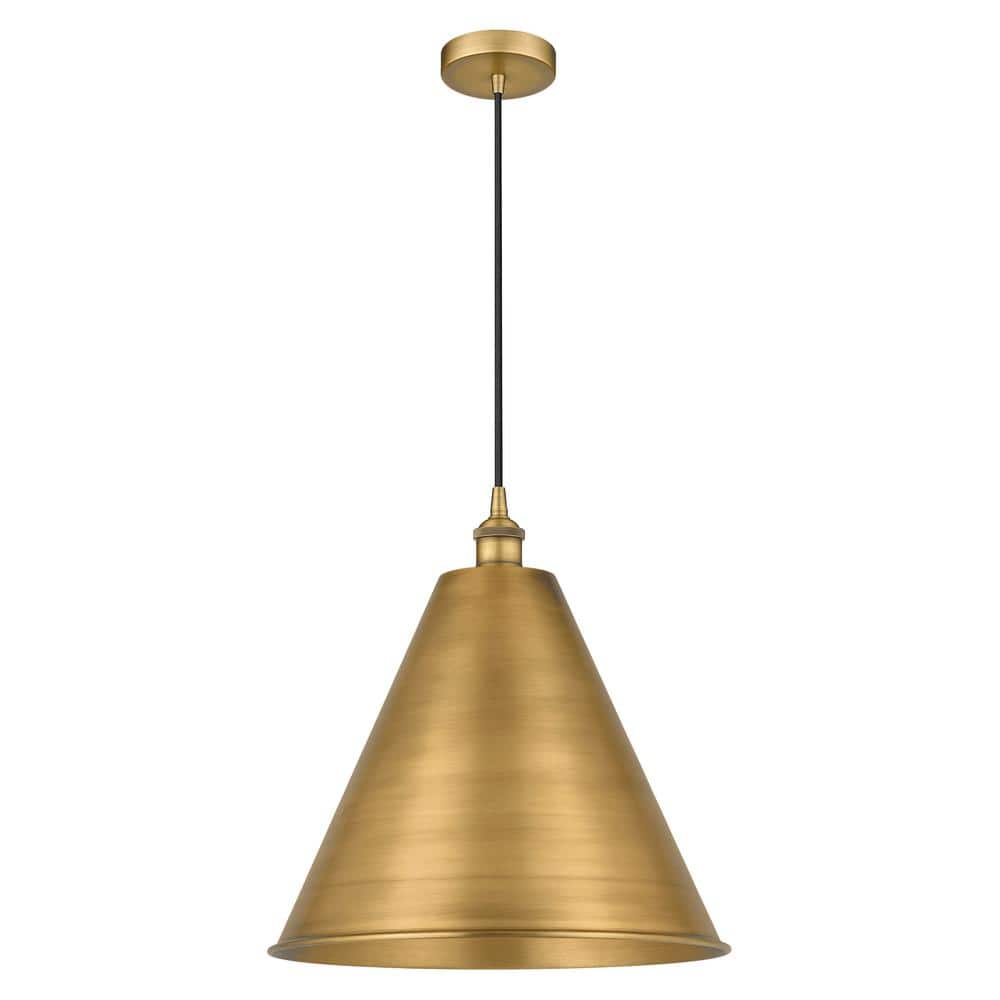 Edison Cone 100-Watt 1-Light Brushed Brass Standard Mini Pendant Light with Metal Shade price history on PriceWatchPro