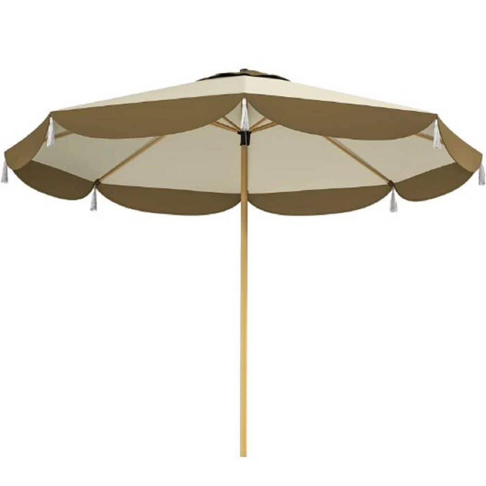 8.7 ft. Polyester Patio Umbrella in White with Crank, 8 Ribs, Push Button Tilt price history on PriceWatchPro
