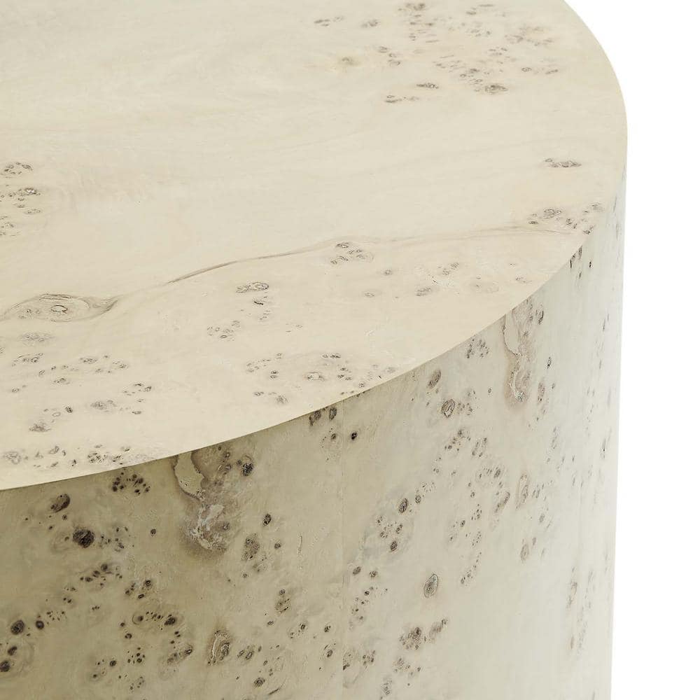 Cosmos 35" Round Bleached Burl Wood Coffee Table