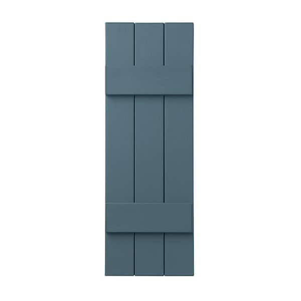 Ply Gem 11 in. x 31 in. Polypropylene Plastic 3-Board Closed Board and Batten Shutters Pair in Coastal Blue