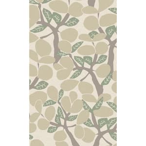White/Cream Twig Tree Tropical Print Non-Woven Non-Pasted Textured Wallpaper 57 sq. ft.
