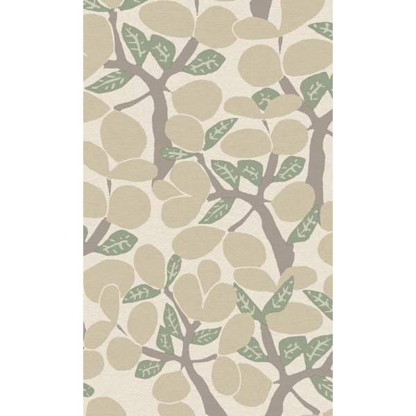 Walls Republic White/Cream Twig Tree Tropical Print Non-Woven Non-Pasted Textured Wallpaper 57 sq. ft.