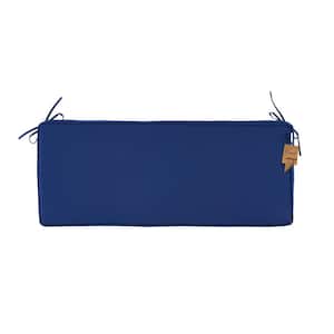 Indoor/Outdoor Bench Cushion, Cushion with Ties, 45"x18"x3", Removable All Weather Cushion for Patio Furniture, Indigo