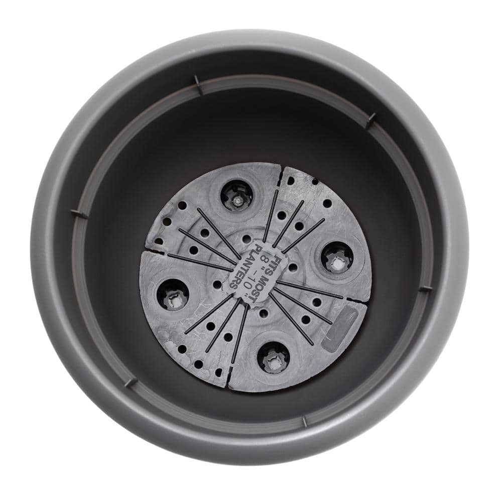 Bloem 12" Charcoal Self-Watering Round Planter for Indoor & Outdoor