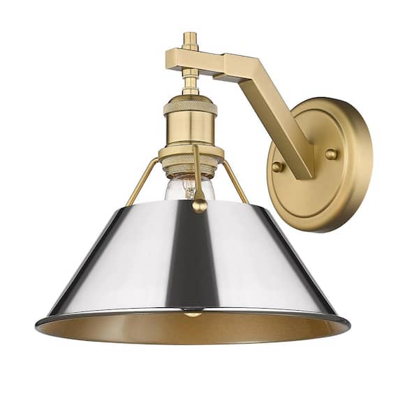 Golden Lighting Orwell 10 in. 1-Light Brushed Champagne Bronze and Chrome Wall Sconce