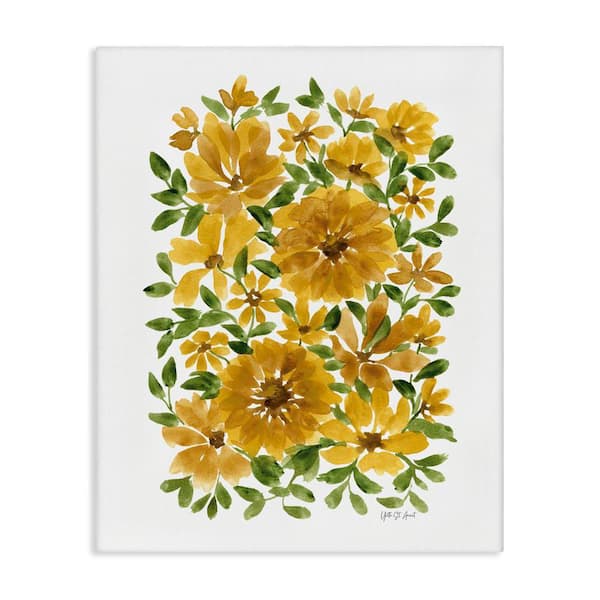 Scattered Sunflower Blooms by Yvette St. Amant Unframed Nature Graphic Art Print 20 in. x 16 in.