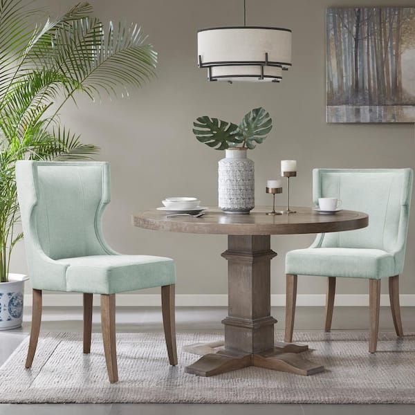 Green wingback dining chair sales