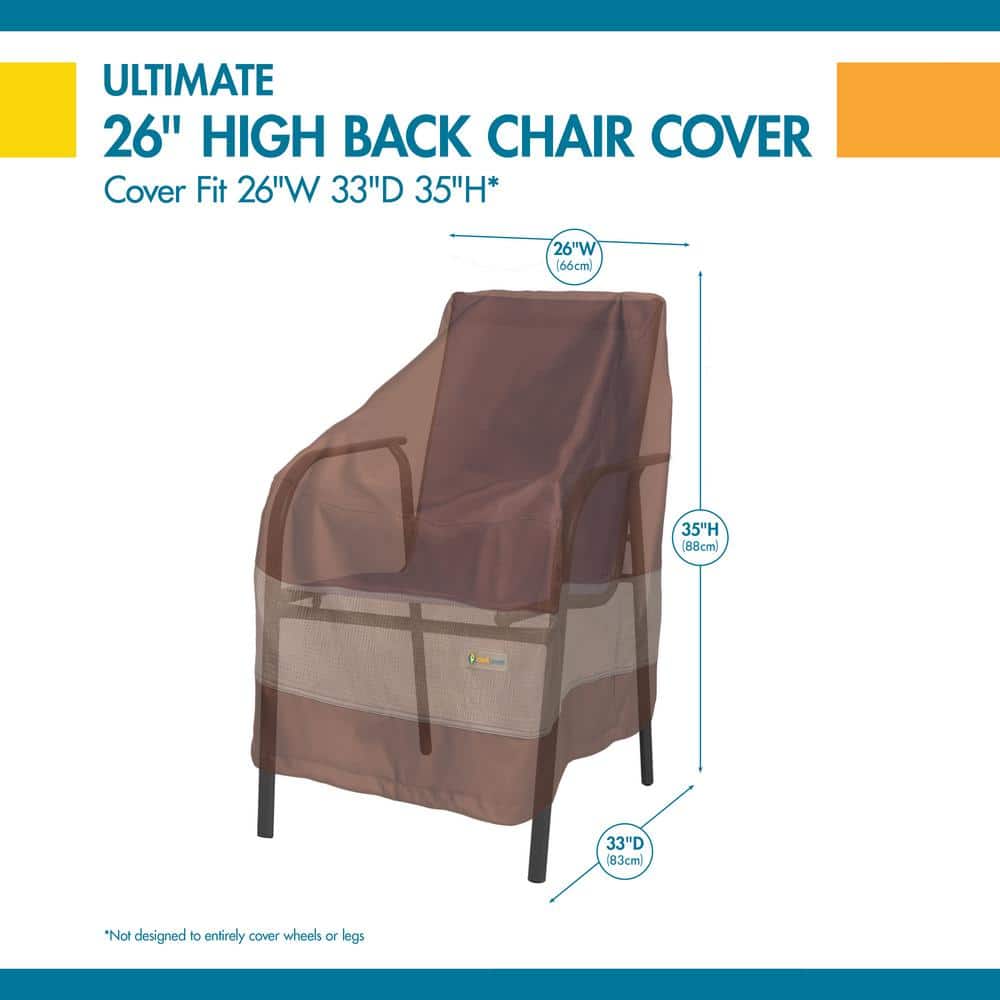 Ultimate Waterproof Mocha Cappuccino High Back Patio Chair Cover