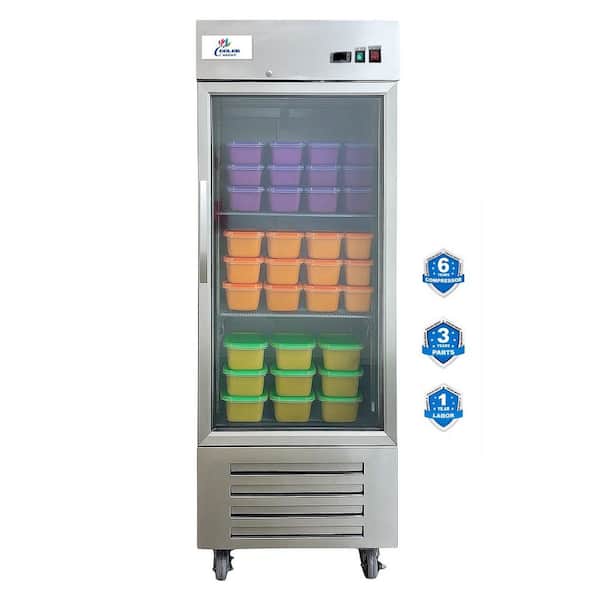 Cooler Depot 27 in. W 18 cu. ft. NSF Auto/Cycle Defrost Glass Door Upright Display Freezer /Refrigerator in Stainless-Steel