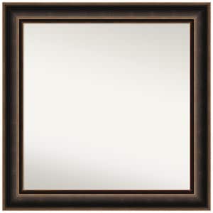 Villa Oil Rubbed Bronze 31.75 in. x 31.75 in. Non-Beveled Casual Square Wood Framed Bathroom Wall Mirror in Bronze