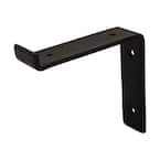 6 in. Black Steel Shelf Bracket for Wood Shelving