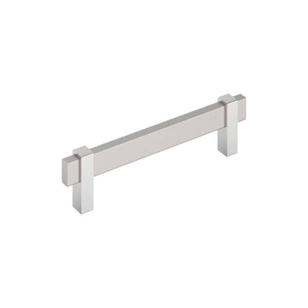 Mulino 5-1/16 in. (128mm) Center-to-Center Modern Satin Nickel/Polished Chrome Bar Cabinet Pull