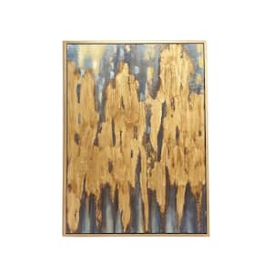1- Panel Abstract Framed Wall Art with Gold Frame 47 in. x 36 in.