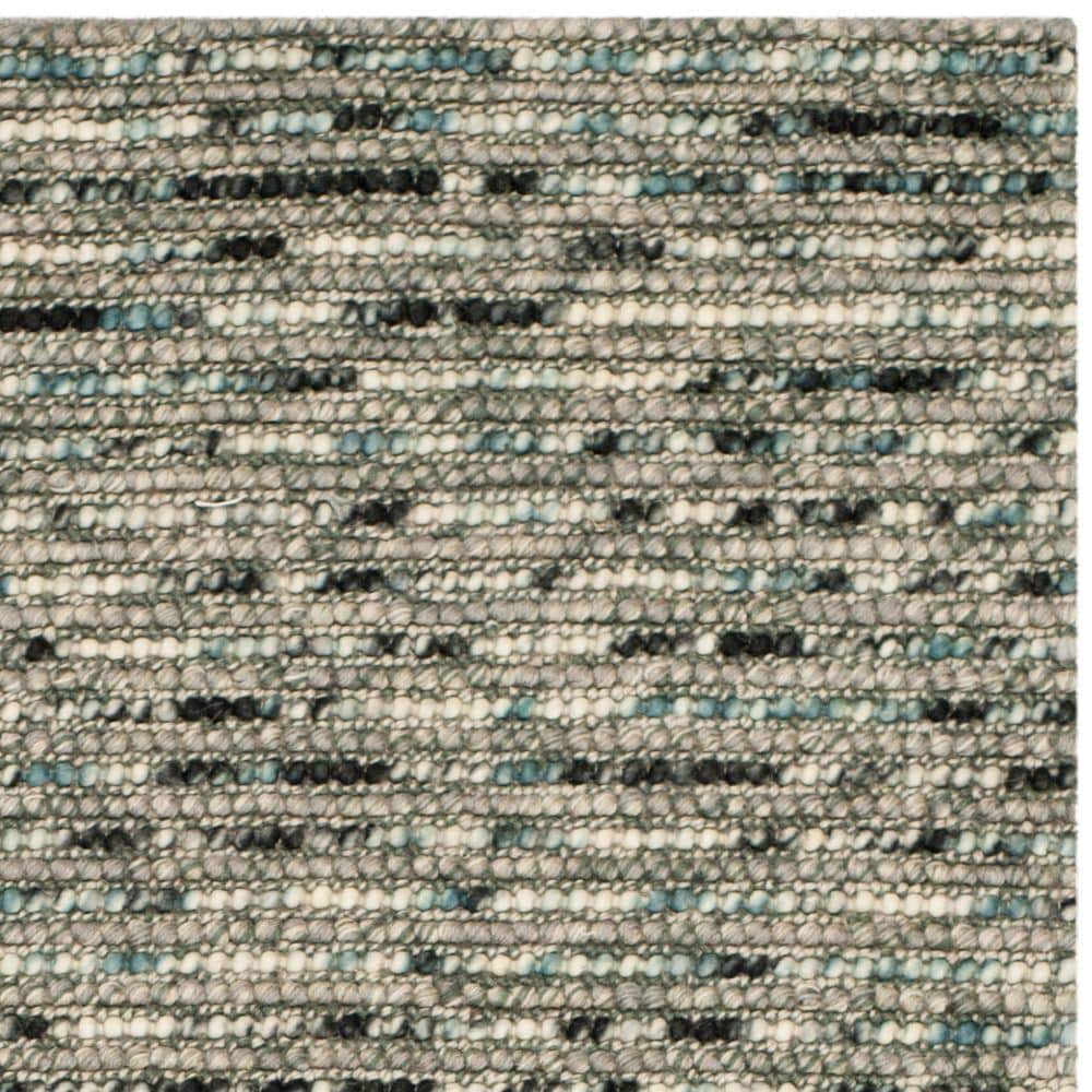 Hand-Knotted Grey and Multi Wool Area Rug