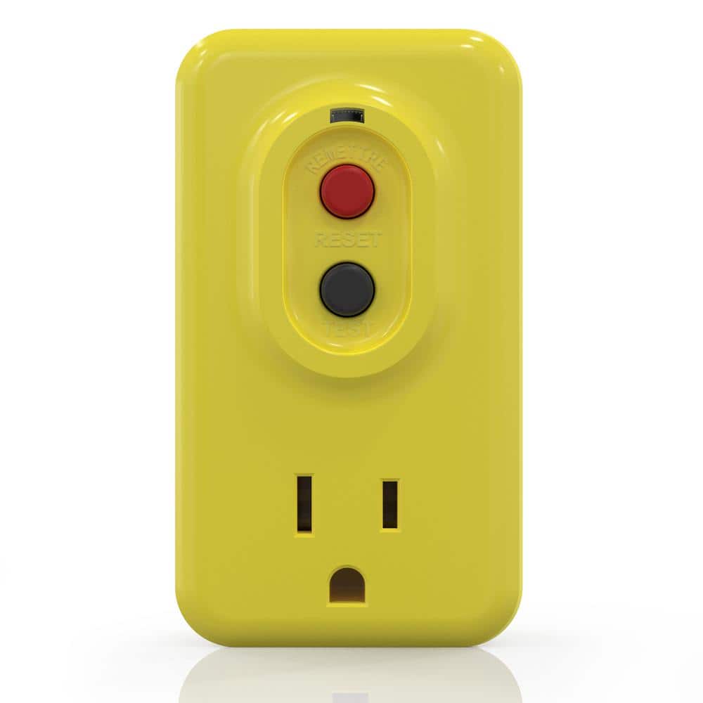 15 Amp Single Outlet GFCI Adapter, 3-Prong Grounded GFCI Adapter Plug, for Indoor Use with Auto Reset, Yellow price history on PriceWatchPro