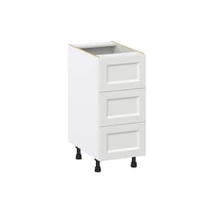 15 in. W x 24 in. D x 34.5 in. H Alton Painted White Shaker Assembled Base Kitchen Cabinet with 3-Drawers