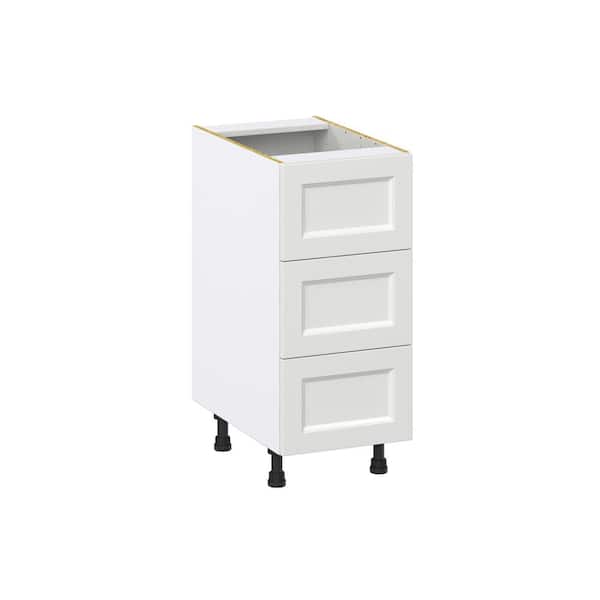 Laramie 15 in. W x 24 in. D x 34.5 in. H Assembled Drawer Base Kitchen Cabinet in Painted Bright White with 3 Drawers