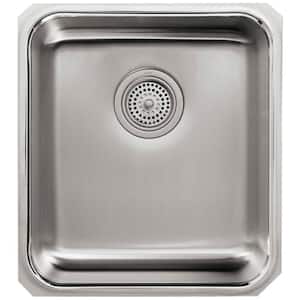 Undertone Undercounter Undermount Stainless Steel 15.5 in. 0 Hole Single Basin Kitchen Sink