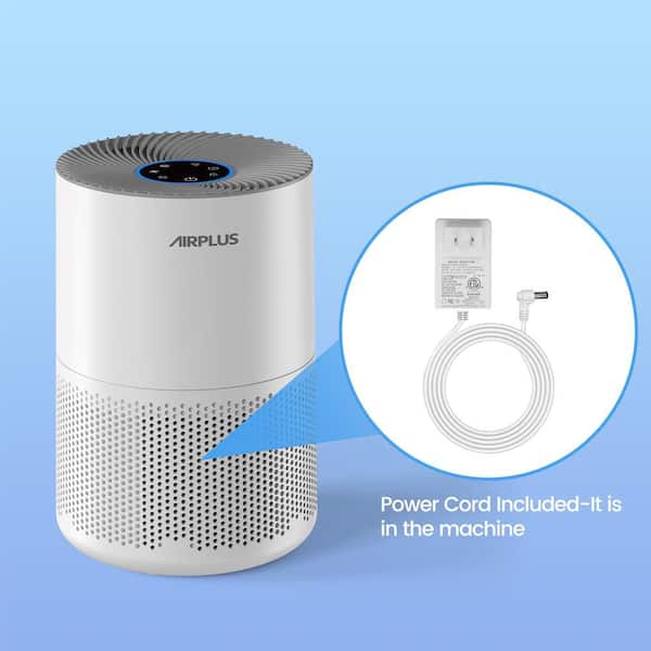 1200 sq. ft. True H13 HEPA True Personal Room Air Purifier in Whites, 99.97% Cleaner, 153 CFM, Sleep Mode, Kid Lock