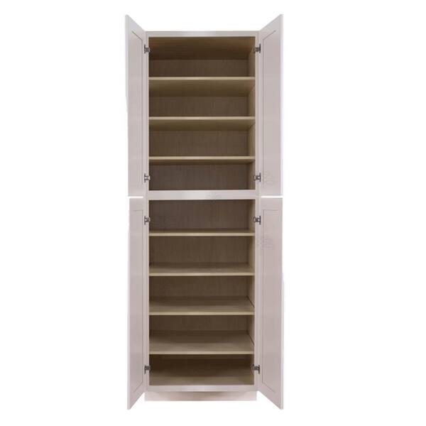LIFEART CABINETRY Princeton Assembled 30 in. x 96 in. x 27 in. Tall Pantry with 4-Doors in Creamy White