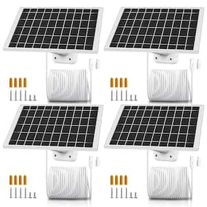 3-4-6-Watt Monocrystalline Solar Panels with Micro USB, USB-C Solar Panel Charger for Outdoor Security Camera (4-Pack)