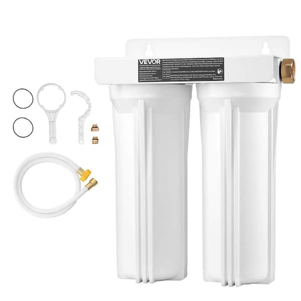 RV Water Filtration System, 2-Cartridge Water Filter System for Campers, Remove Sediments, Chlorine, Bad Tastes, Odors