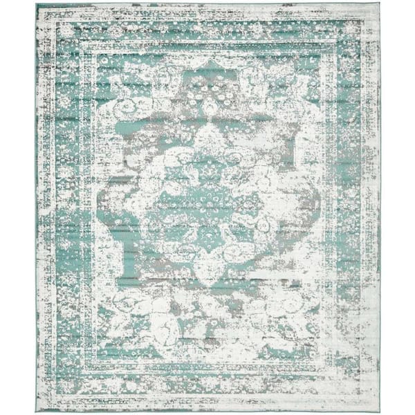 Unique Loom Sofia Salle Garnier Turquoise 8' 0 x 10' 0 Area Rug