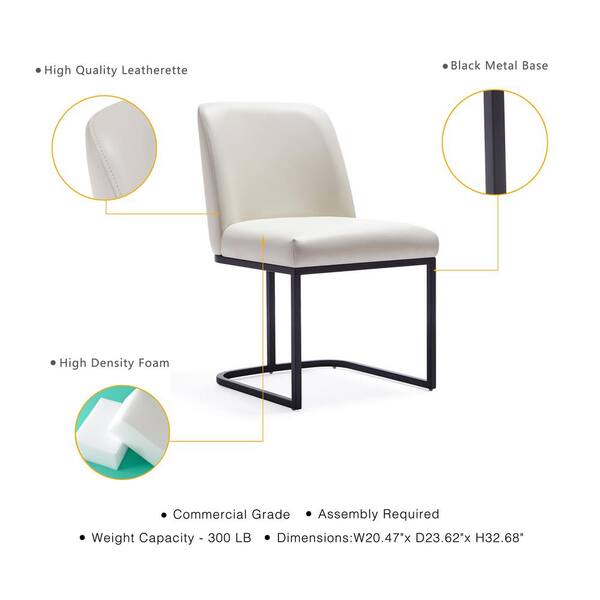 Manhattan Comfort Modern Serena 6 Piece Dining Set Upholstered in Leatherette with Steel Legs in Cream Manhattan Comfort Modern Serena 6 Piece Dining Set Upholstered in Leatherette with Steel Legs in Cream
