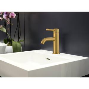 Valencia Single Hole Single-Handle Bathroom Faucet in Brushed Gold