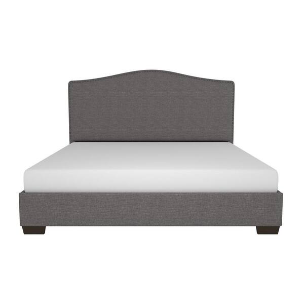 DHP Gavin Upholstered Queen Size Bed Frame in Gray Linen
