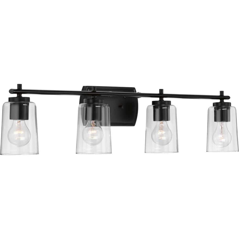 Progress Lighting Adley Collection 32 in. 4Light Matte Black Clear