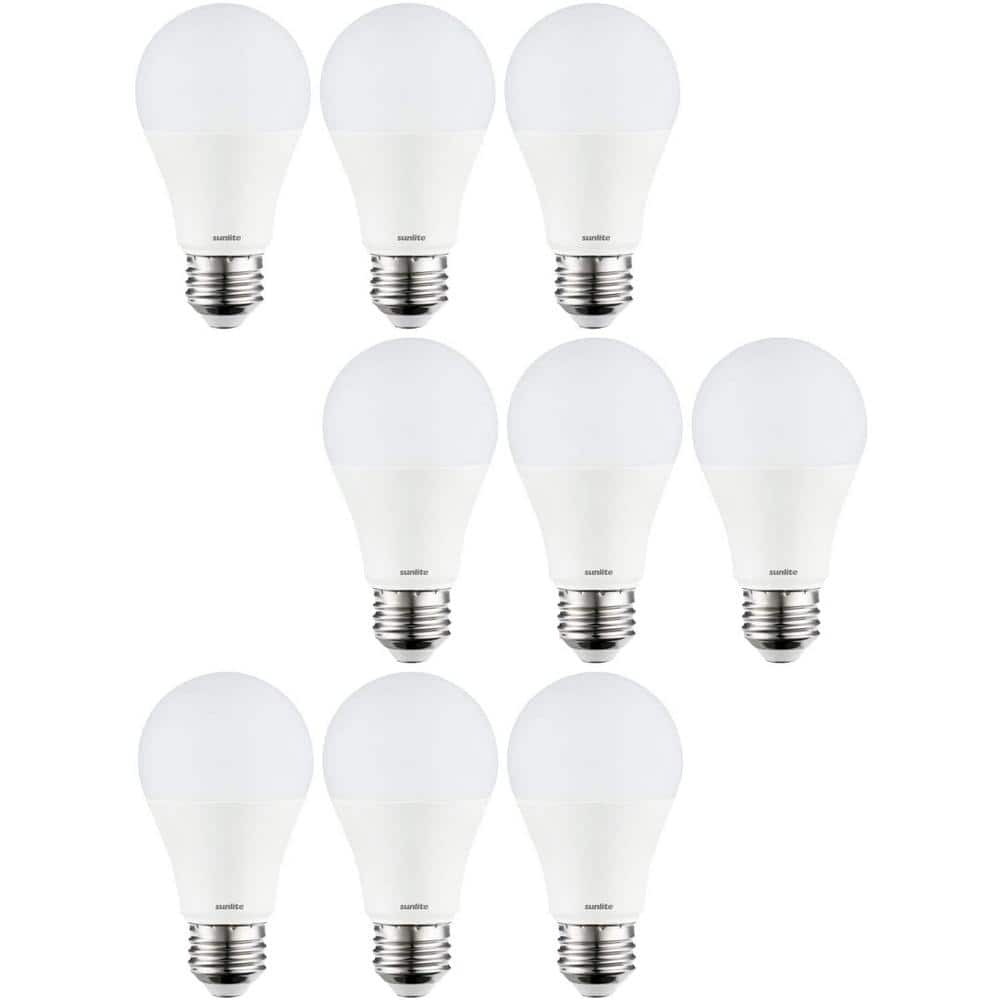 Sunlite 60-Watt Equivalent A19 Non-Dimmable Medium E26 Base Frost Household LED Light Bulb in Cool White 4000K (9-Pack)