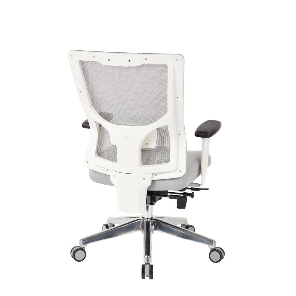 ProGrid White Mesh and Metal High-Back Adjustable Office Chair