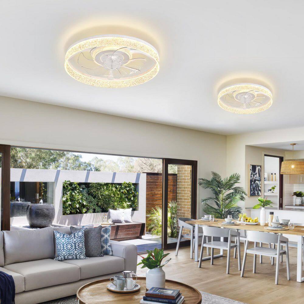 18.8 in. White Low Profile Modern Ceiling Fan with Selectable CCT Integrated LED Included with Remote Included price history on PriceWatchPro