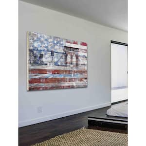 12 in. H x 18 in. W "Patriotic Overlay" by Parvez Taj Printed White Wood Wall Art