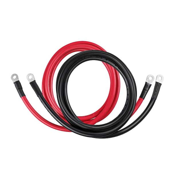 Renogy 8 ft. 1 AWG Inverter Cables for 3/8 in. Lugs, Tinned Copper Conductors Class K 30AWG Bare Copper Stranded