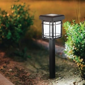 Bel Air Black LED Outdoor Solar Pathway Lights with Clear Glass (4-Pack)