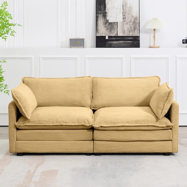 Yellow on sale corduroy couch