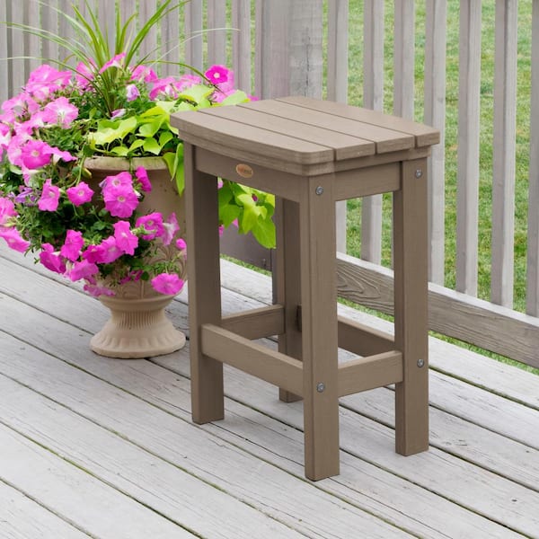 Lehigh Woodland Brown Counter-Height Recycled Plastic Outdoor Bar Stool