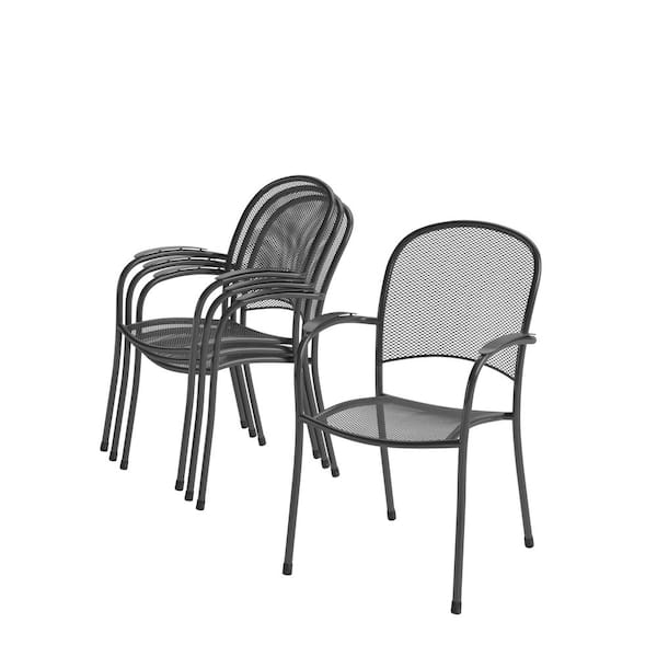 Royal Garden Commercial Steel Mesh Stack Outdoor Patio Chairs (4-Pack)