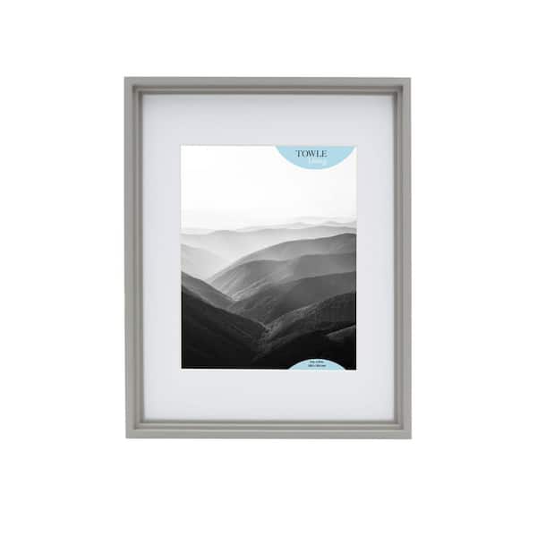 Towle Living 12 x 15 in. Picture Frame Displays 8 x 10 Photos 11 x 14 Without Mat, 11 x 14-Matted 8 x 10, Gray