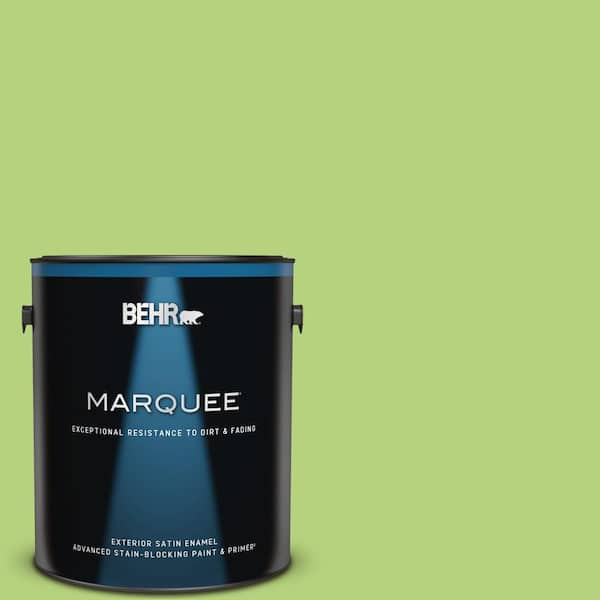 BEHR MARQUEE 1 gal. #420B-4 Tart Apple Satin Enamel Exterior Paint & Primer