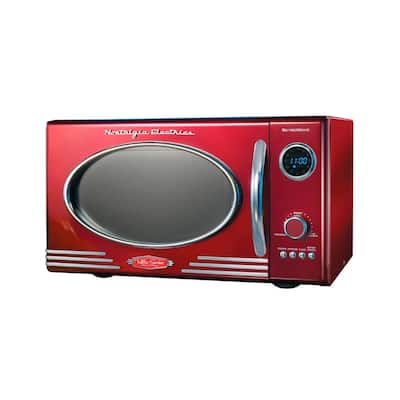 Retro 0.9 cu. Ft. Countertop Microwave Oven in Retro Red