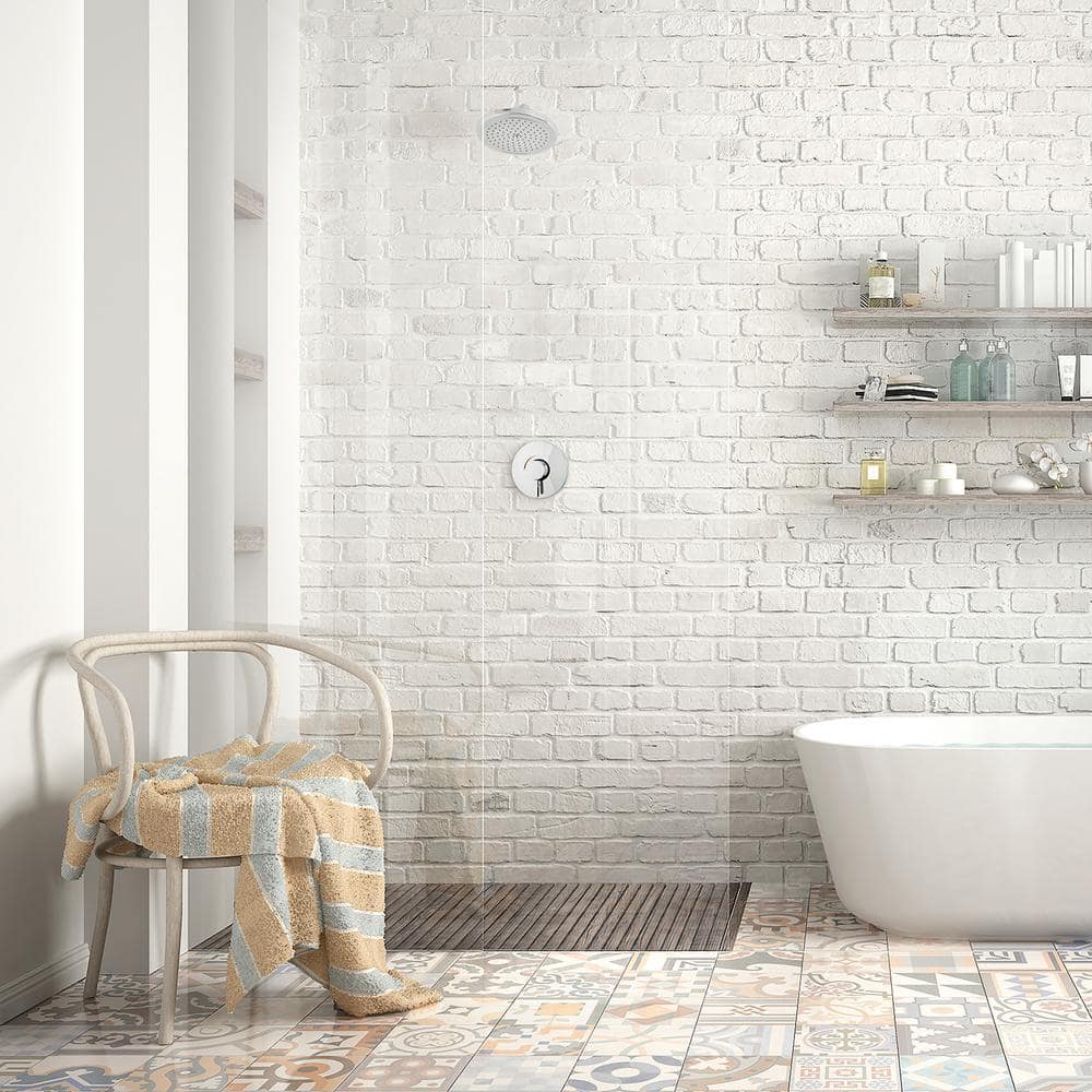 Chrome Wall Mounted Rain Shower System with Valve