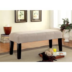 Sandor Ivory Fabric Upholstered Bench (18 in. H X 42 in. W X 17 in. D)