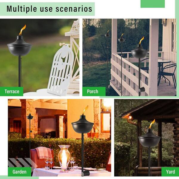 FALBAWR 4Pack Citronella Post Cap Torch, Outdoor Torch For 6x6 Fence Posts, 14.5 Oz Waterproof Metal Citronella Torch, Perfect For Garden, Patio, And Porch Decor - View #5